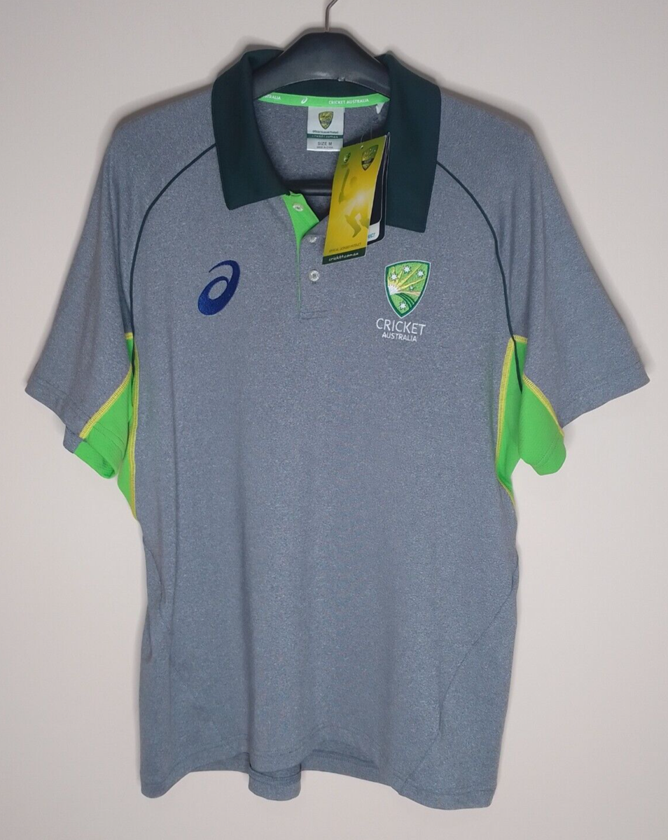 Authentic Asics Cricket Australia Players Travel Polo Shirt Medium