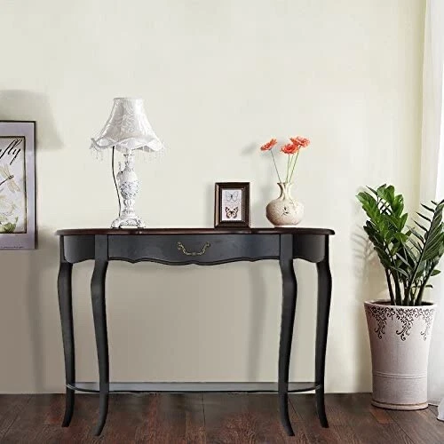 Consola de madera sofá mesa de entrada con cajón y estante para salón pasillo vestíbulo  Foto 2 de 4