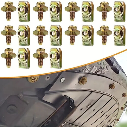 Kit de fijación de coche de 20 piezas pernos duraderos M6x20 mm, arandelas hexagonales de 10 mm de 17 mm clips de tuerca en U - Imagen 11 de 12