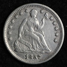 1857-O Seated Liberty Silver Half Dime XF+ E185 QHB
