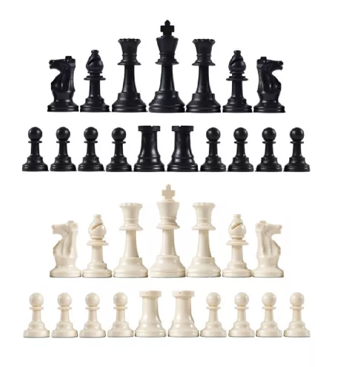 Analysis Chess Set - 12” Green Vinyl Chess Board – 32 Black & Natural Pieces