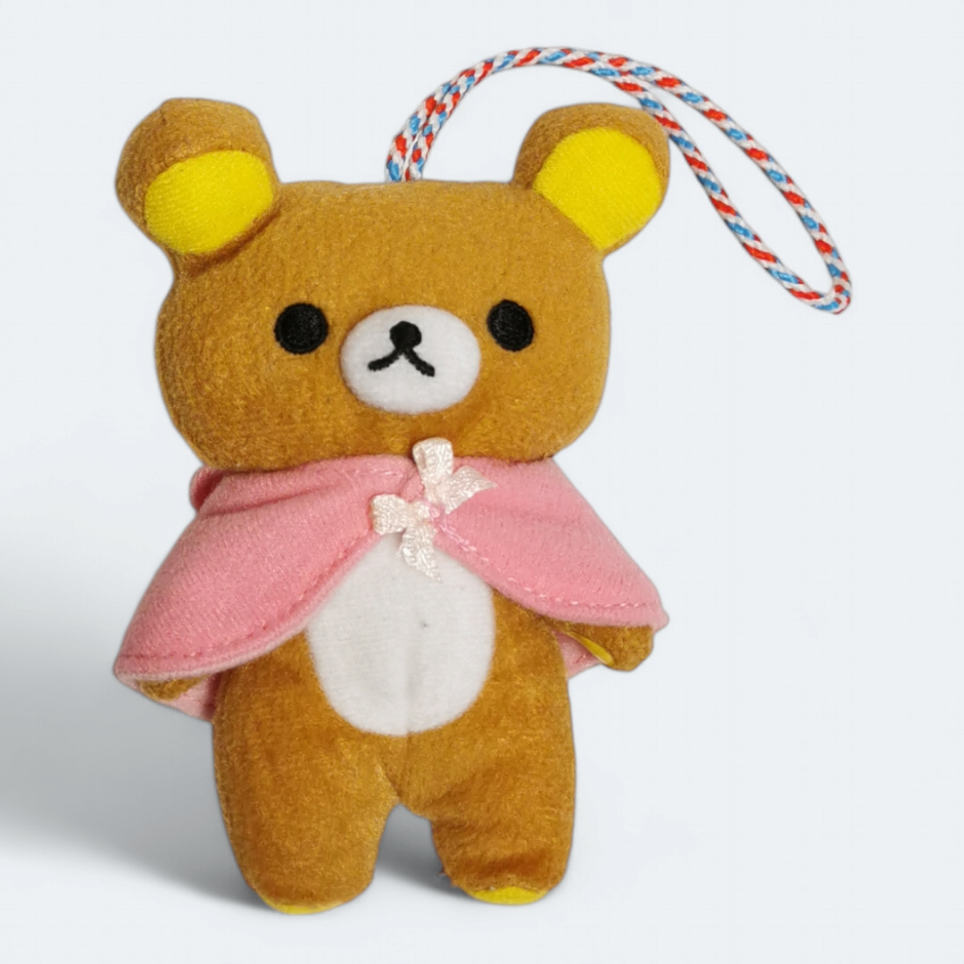 San-X Rilakkuma BROWN BEAR w PINK CAPE 4
