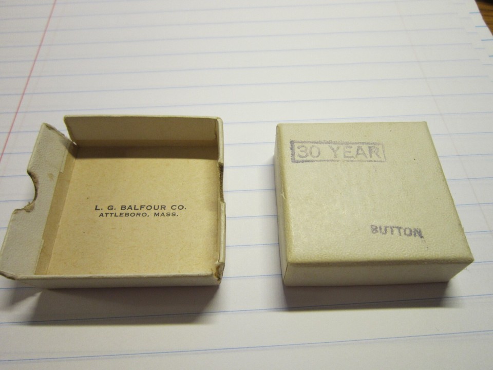 Vtg EMPTY Box L.G. Balfour USS Universal Atlas Cement Co (NO button/pin ...