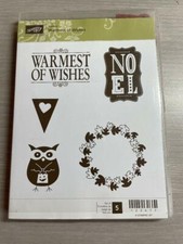 Stampin' Up WARMEST OF WISHES Clear Mount Preowned Hostess Exclusive stamp set