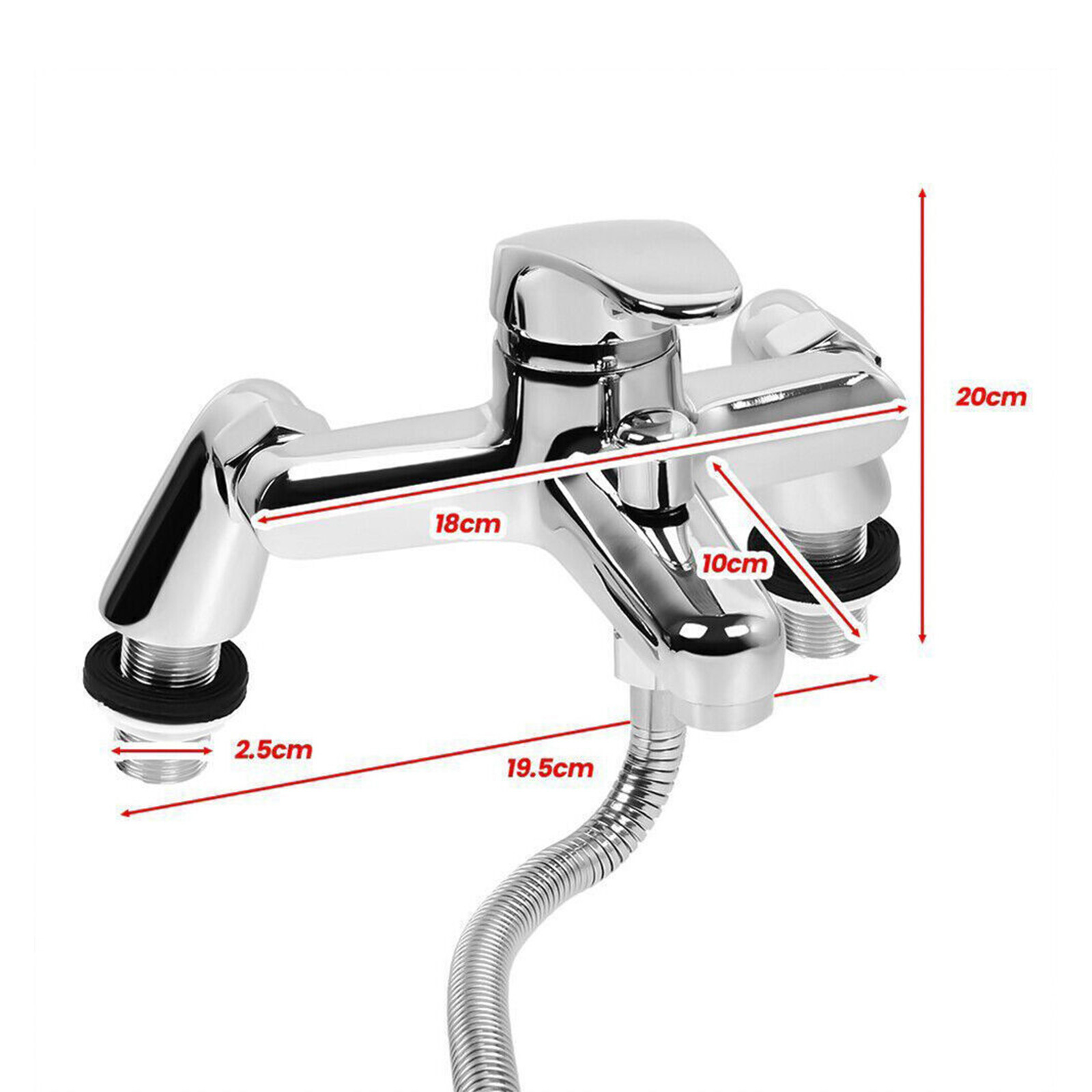 Chrome Modern Bathroom Tap Sets Basin Bath Taps W/ Shower Mono Sink