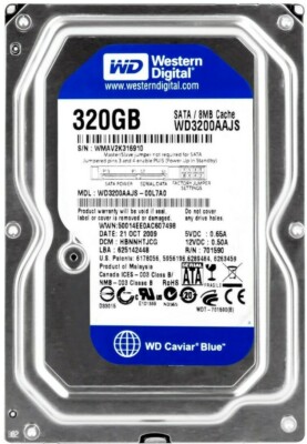 WD 320 GB Interne Festplatte (SATA, 3,5 Zoll) – Modell WD3200AAJS-60Z0A0, Für Desktop-PCs