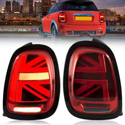 VLAND Red Full LED Tail Lights For 2014-2023 Mini Cooper F55 F56 F57 Rear Lamps