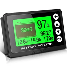 Battery Monitor High Low Voltage Programmable Alarm VOLT 120 500A Battery Tester