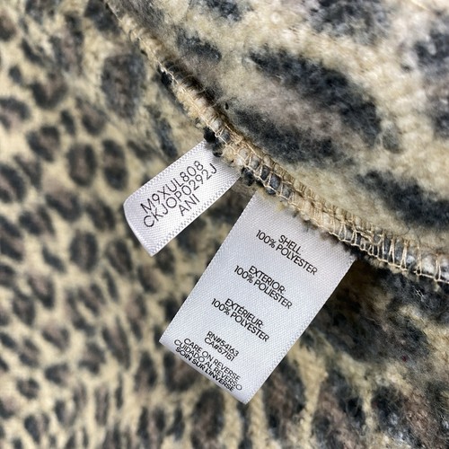 Calvin Klein Vest Womens Medium Full Zip Sherpa Fleece Soft Leopard Print City - Picture 10 of 15