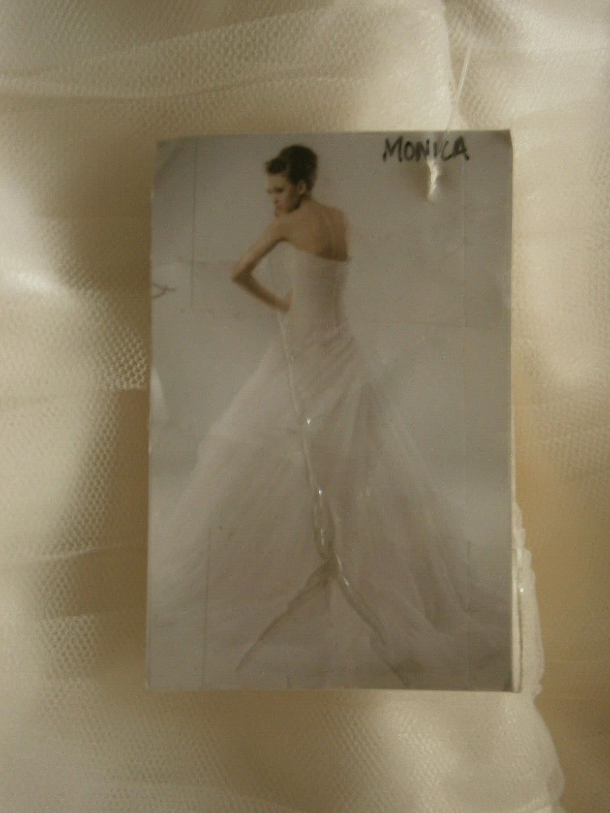 OFF WHITE Abito da sposa Modeca Monica 14 senza spalline bianco sporco tulle abito da ballo pizzo romantico