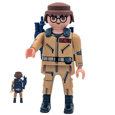 Playmobil Ghostbusters Brown Figure Man Glasses Loose Backpack