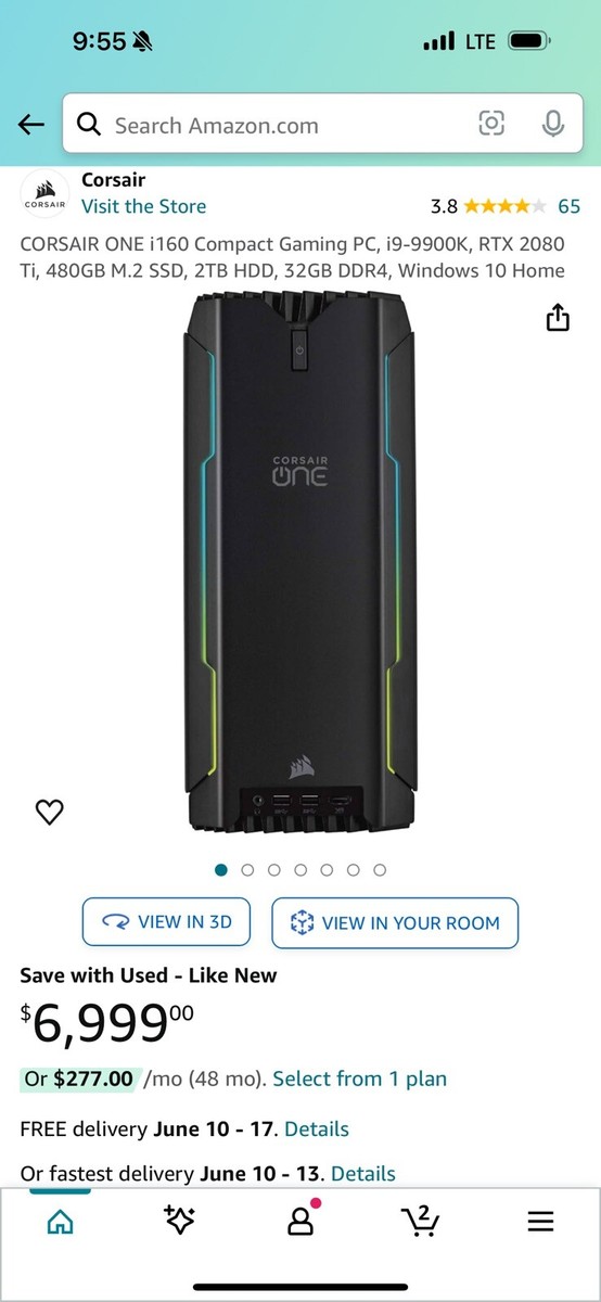 Computers Corsair One Pro I200 Corsair One I200 Pro
