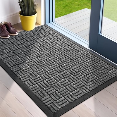 Mibao Front Door Mat, Heavy Duty Durable Welcome Mat for 29.5'' x 17'', Grey 