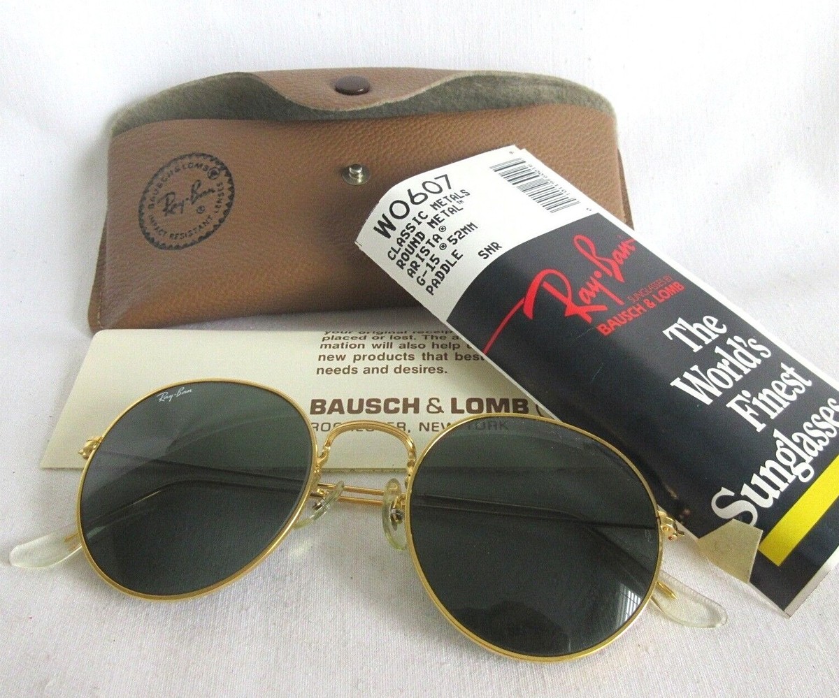 VTG NEW RAY BAN B&L SUNGLASSES LENNONS W0607 GOLD CLASSIC 