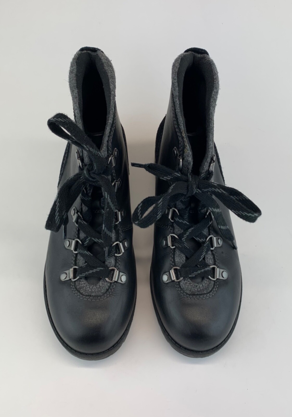 Clarks Womens Black Leather Ankle Boots Lace Ups Sz US 7.5 eBay