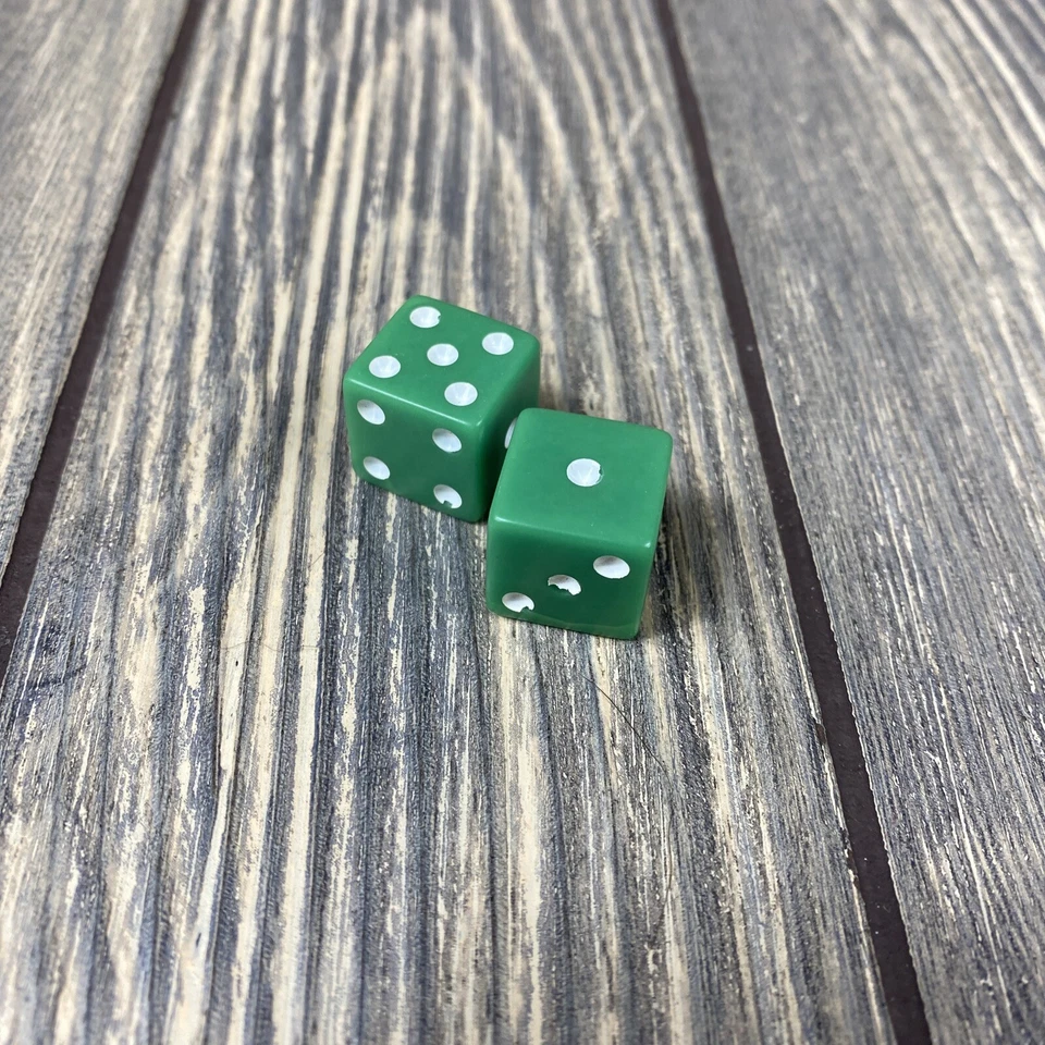 Hasbro 1999 Risk Replacement Piece Part 2 Green Dice Die - Image 2 of 2