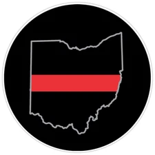 First Responder Thin Red Line Ohio Firefighter Bumper Sticker Military Decal 5"