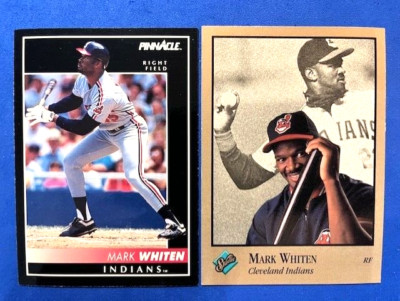 Mark Whiten 1992 Pinnacle & 1992 Leaf Studio Baseball - Indians