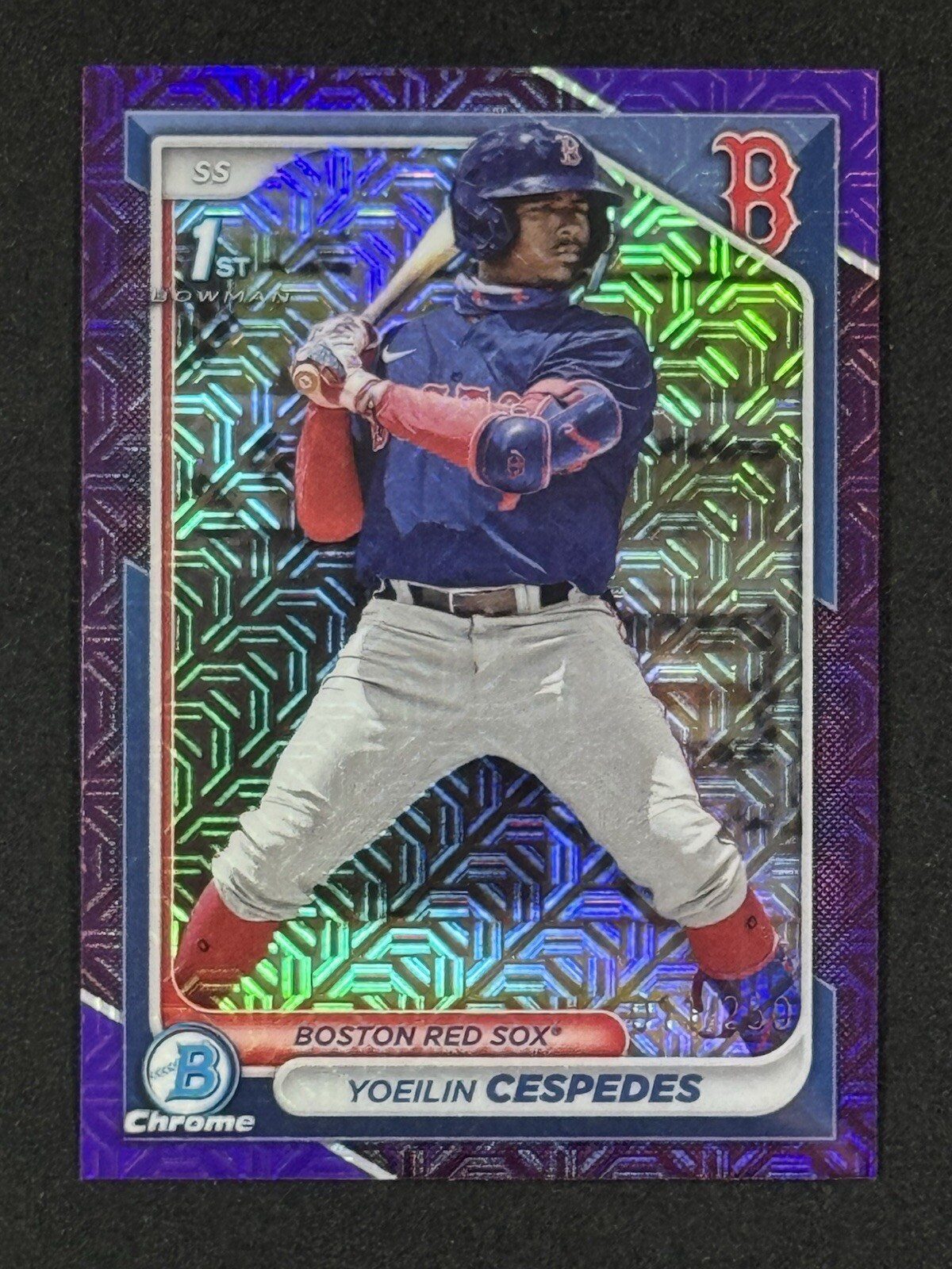 2024 Bowman Chrome 1st Yoeilin Cespedes Purple Mojo Refractor /250 Rookie RC SP