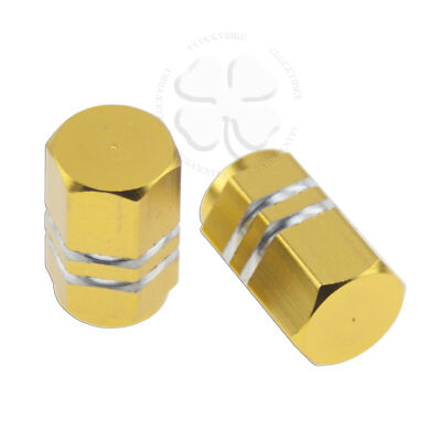 2x Valve Cap Gold Cover Tire GSXR 600 750 Ninja R1 R6 Stem Luxor CNC Aluminum
