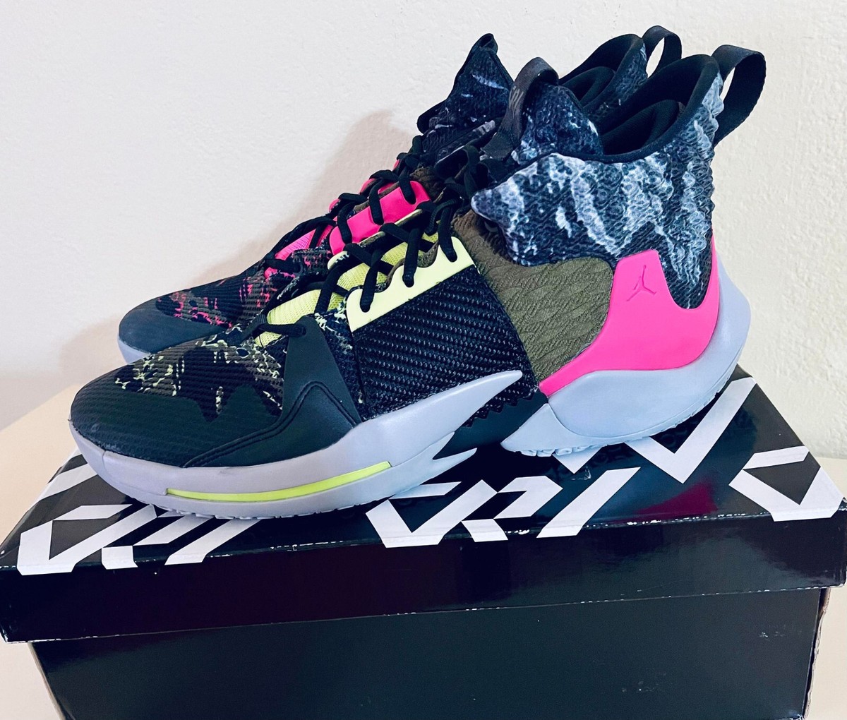 Nike Jordan Why Not ZER0.2 IDC Men's 15 Grey/Pink/Yellow Sneakers