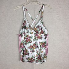 Vintage Petra Fashions Camisole Top Size M Medium Floral Ribbon Accent