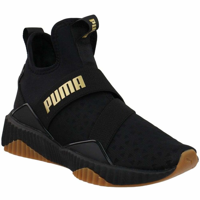 puma defy mid sparkle black