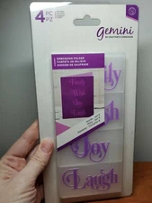 Crafters Companion Words Set 6 Embossing Folders Peace Family Wish Joy Laugh New