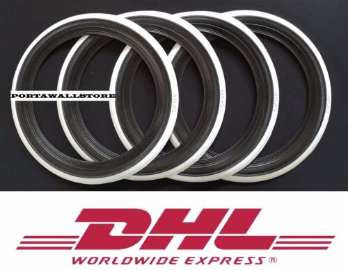 CUSTOM WEST STYLE 15 BLACK&WHITE WALL PORTAWALL TIRE TRIM SET X4 . #223 - Picture 1 of 2