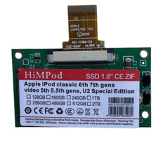 For iPod Classic 7th Gen 160gb SSD Upgrade 160GB Hard Drive 1.8" MK1634GAL ZIF