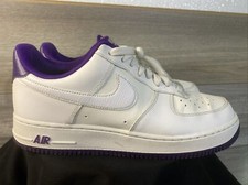 Nike Air Force 1 Low '07 Uomo Taglia 9.5 Bianco Tensione Viola CJ1380-100