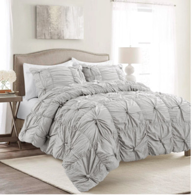 Lush Décor Full/Queen 3pc Bella Comforter & Sham Set in Light Gray