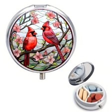 3 Compartment Metal Medicine Pill Box Organizer, Pocket Travel Size Ideal Gift