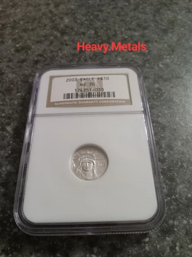 2003 $10 Platinum Eagle coin 1/10 oz MS70 NGC BETTER DATE  LOW PRICE!!