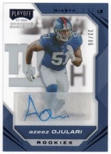 2021 Playoff Momentum Rookies Autographs Blue #40 Azeez Ojulari RC Auto 22/35