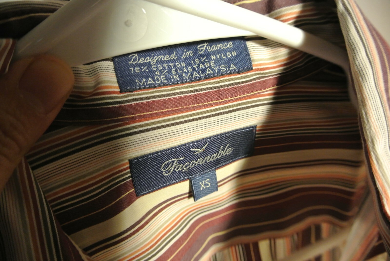 Facconable Button Up Collared Front Striped Top S… - image 2