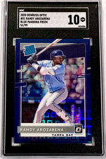 2020 Donruss Optic #51 Randy Arozarena BLUE PANDORA PRIZM /99 SGC 10 GEM RC