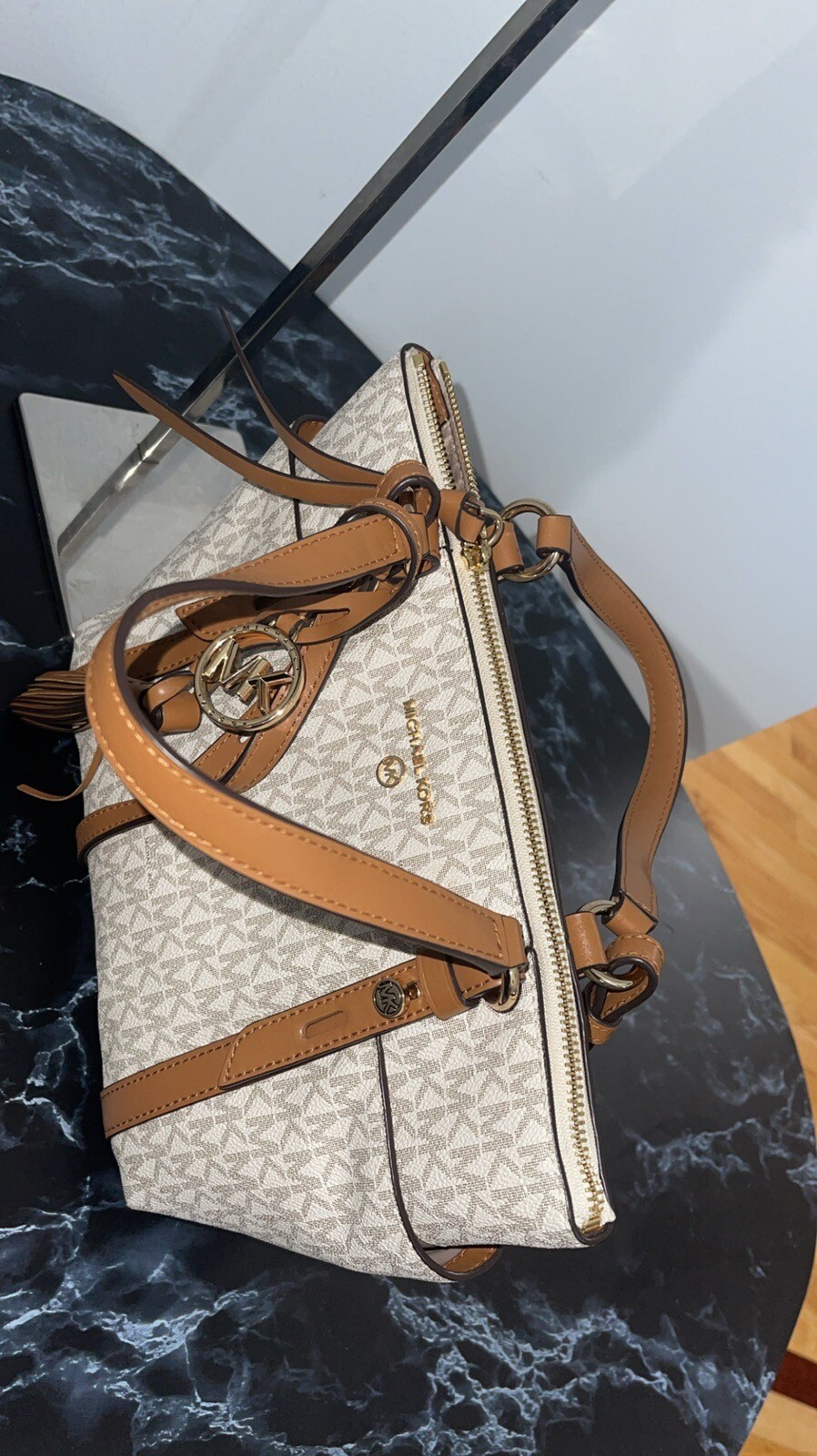 MICHAEL KORS Bag Vanilla Brown Logo Sullivan Converti… Gem