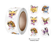 40 DOG ANIMAL KIDS ENVELOPE SEALS LABELS STICKERS 1" ROUND FAST SHIPPING