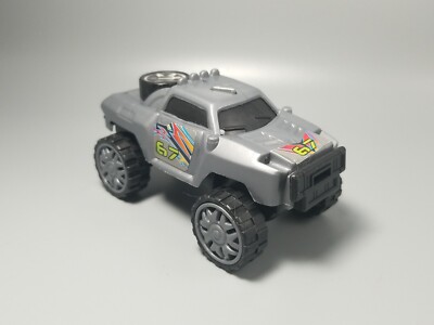 Turbo Wheels Monster Truck Toy Car Jeep Gray #67 Lights & Sound Tested WORKS 4''