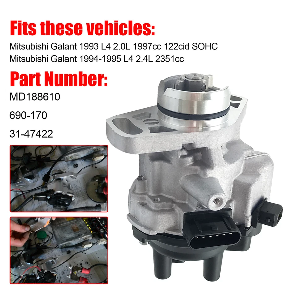 Ignition Distributor For Mitsubishi Mirage Expo LRV 92 93 94 95 1.8L MD180936 Foto 2 de 4