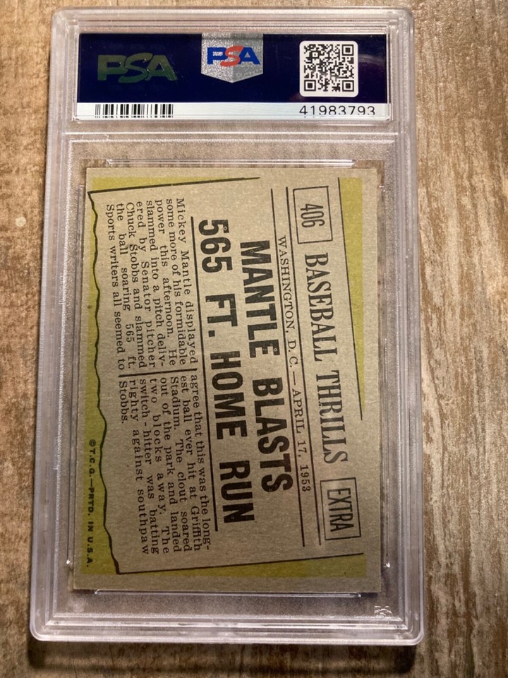 1961 Mantle Blasts 565 Ft H.R. 406 Psa 7 eBay