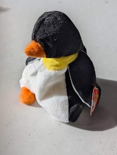 Waddle the Penguin - Ty Beanie Baby (Black, White, 1995, Plushie, Toy, Stuffed A