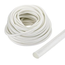 Insulation Cable Protector, 65.6Ft-7mm High TEMP Fiberglass Sleeve White
