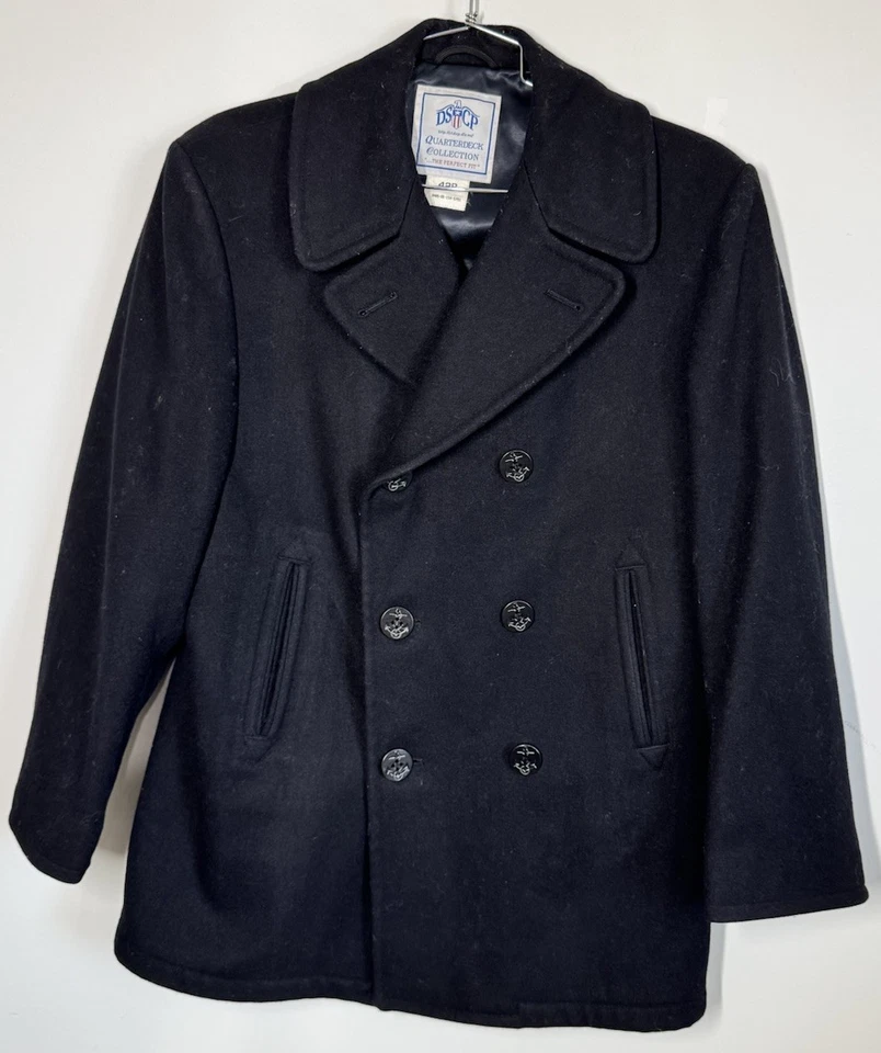 DSCP Quarterdeck Collection Peacoat Mens 42R Wool Navy Military Coat Classic - Image 3 of 4