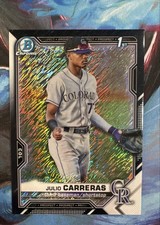 2021 Bowman Chrome - Prospects Julio Carreras #BCP-161 Black Shimmer 1/1