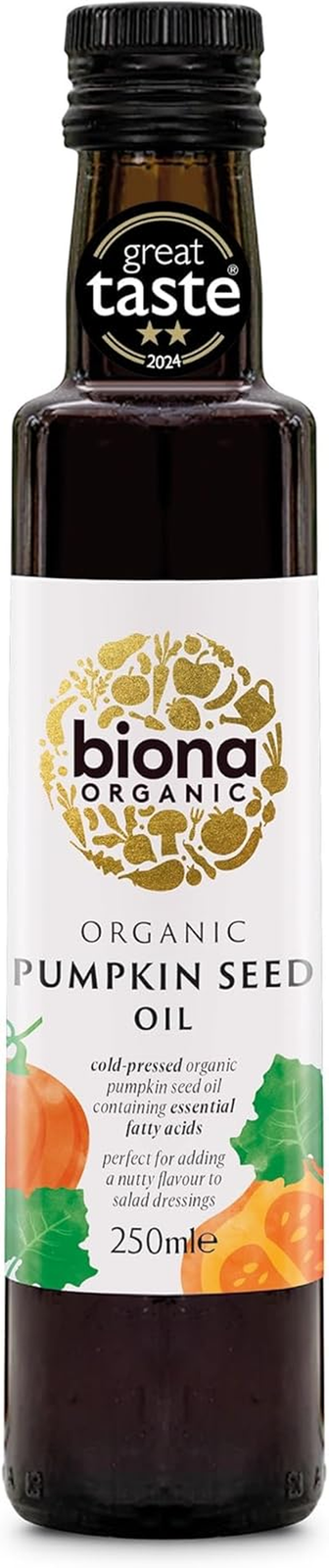 Biona Organic Cold Pressed Pumpkin Seed Oil 250 ml,Great Taste Award 2024 Winner