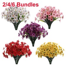 Lot Artificial Violet Flowers Outdoor UV Resistant Fake Silk Flowers Home Decor