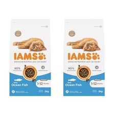 DRY CAT FOOD - Iams Kitten Vitality Ocean Fish 2 x 2kg 17.00 per kilo