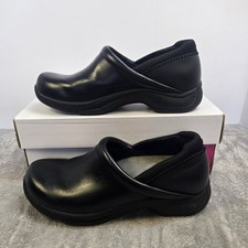 Dansko Professional Black Leather Clogs Womens 38 7.5 Slip On Shoes 5403020200